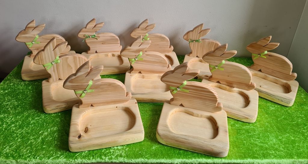 individuelle Osterdekoration Osterhasen aus Holz Unikate Exklusives Lieblingsstück
