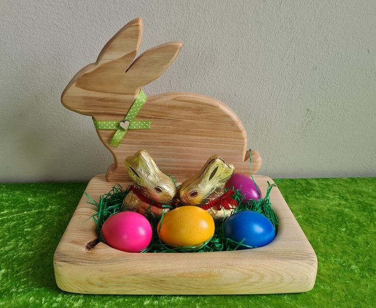 individuelle Osterdekoration Osterhasen aus Holz Unikate Exklusives Lieblingsstück