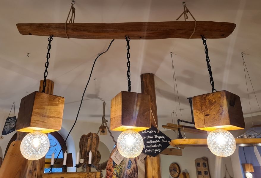 Deckenlampe aus Eiche Holzwürfel Unikat Exklusives Lieblingsstück