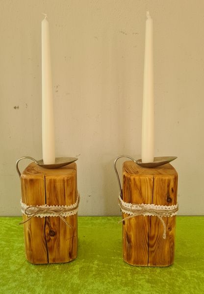 Kerzenständer Teelichthalter aus Holz alte Balken geölt Exklusives Lieblingsstück Unikat Handarbeit