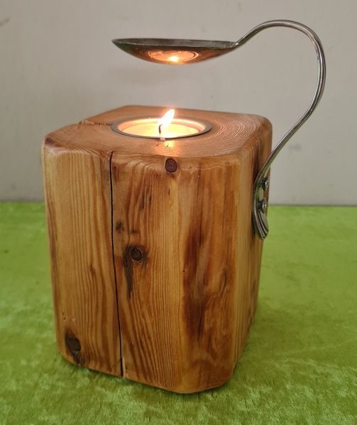 Kerzenständer Teelichthalter Duftöl aus Holz alte Balken geölt Exklusives Lieblingsstück Unikat Handarbeit