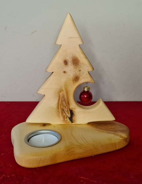 Kerzenständer Teelichthalter aus Holz Zirbe Tannenbäumchen geölt Exklusives Lieblingsstück Unikat Handarbeit