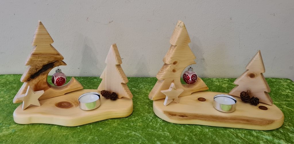 Kerzenständer Teelichthalter Weihnachtsbäumchen Weihnachten Zirbe Advent Exklusives Lieblingsstück Unikat Handarbeit