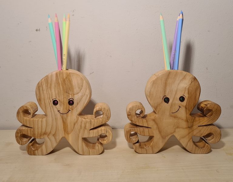 Stiftehalter Ahorn Oktopus Krake geölt Holz Natur Exklusives Lieblingsstück Unikat Handarbeit