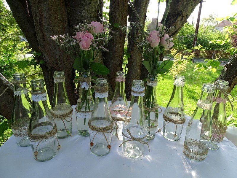 Hochzeitsdekoration aus Holz Kerzenständer Vasen Holzscheiben Holzstamm vintage