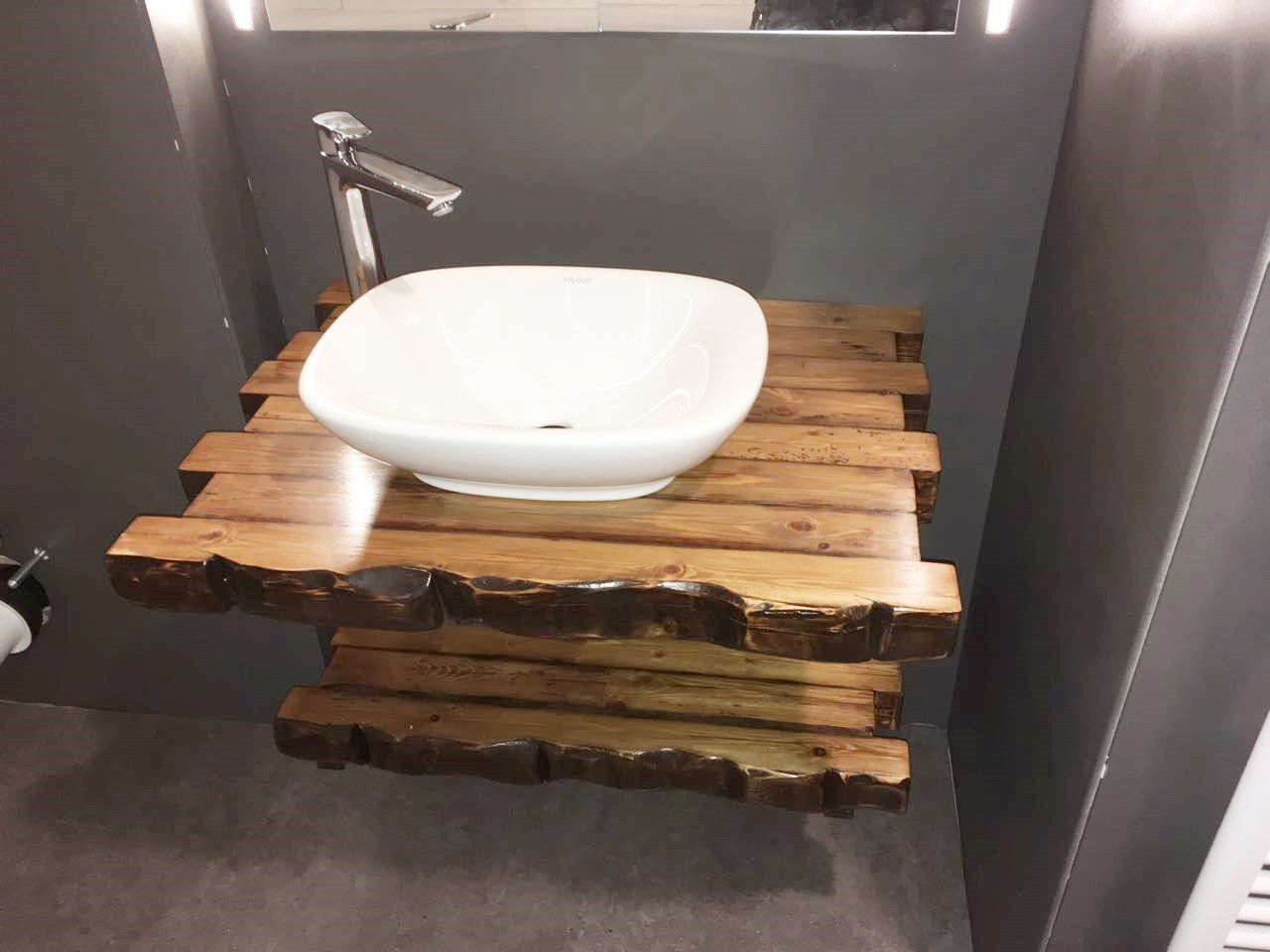 Waschtisch Ablage aus alten Balken rustikal Exklusives Lieblingsstück Unikat Handarbeit