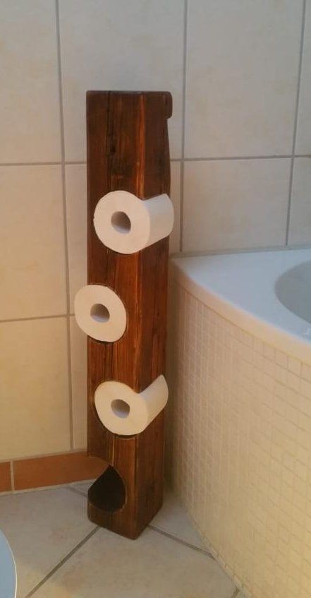 WC-Rollenhalter WC-Ständer aus alten Balken rustikal Exklusives Lieblingsstück Unikat Handarbeit