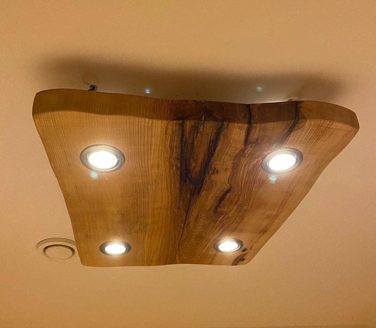 Deckenlampe aus Esche mit Spots / Einbaustrahler Unikat Exklusives Lieblingsstück