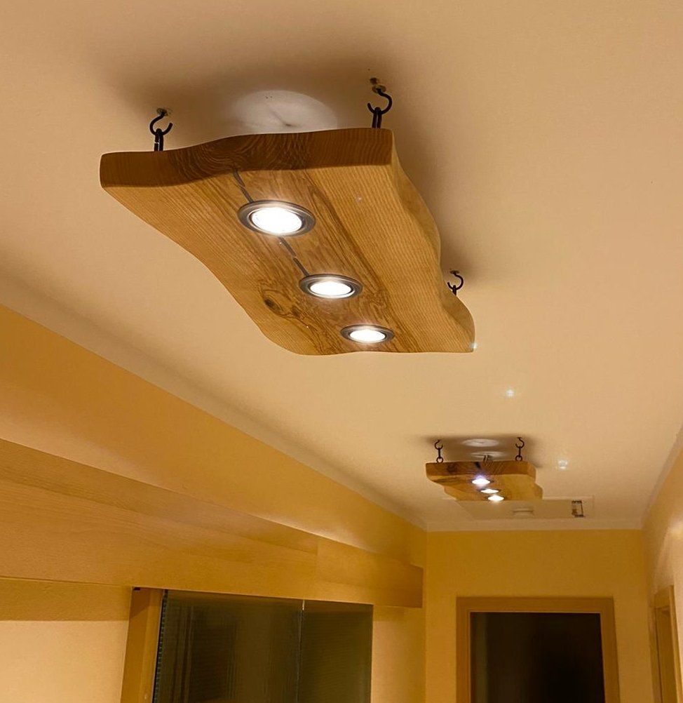 Deckenlampe aus Esche mit Spots / Einbaustrahler Unikat Exklusives Lieblingsstück