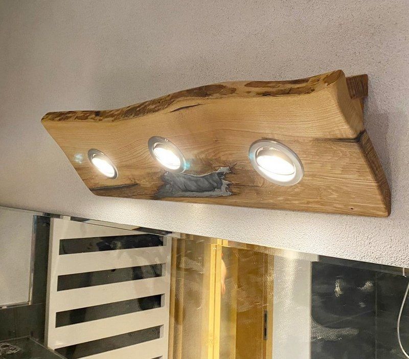 Wandlampe Badlampe aus Esche mit Spots / Einbaustrahler Unikat Exklusives Lieblingsstück