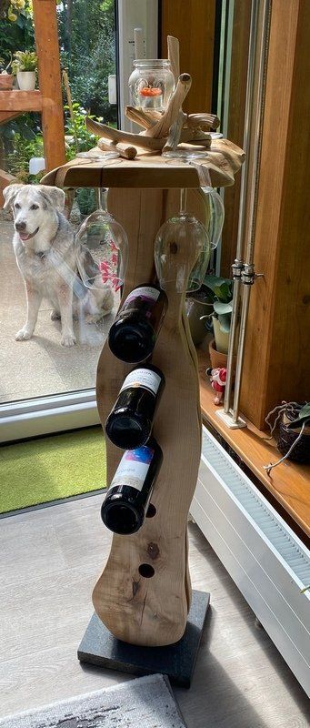 Weinständer Minibar aus Ahorn mit Exklusives Lieblingsstück Unikat Handarbeit