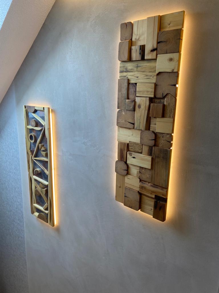 Wandbilder mit indirekter LED Beleuchtung Collage Exklusives Lieblingsstück Unikat Handarbeit