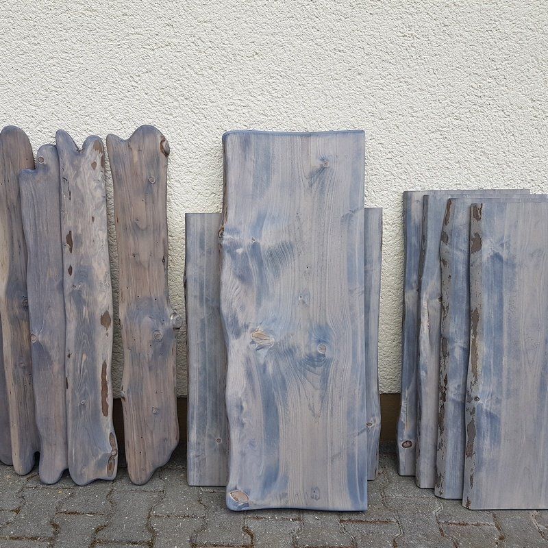 Bretter in Graublau gebeizt, Treibholz-Look Bretter in Graublau gebeizt, Treibholz-Look