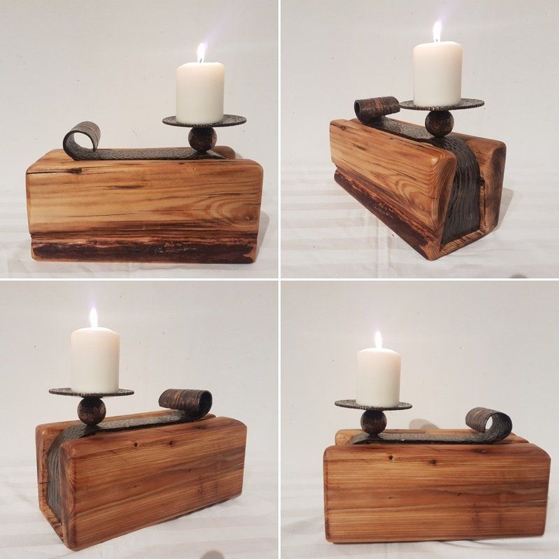 Kerzenständer Teelichhalter aus Holz alter Balken Exklusives Lieblingsstück Unikat Handarbeit