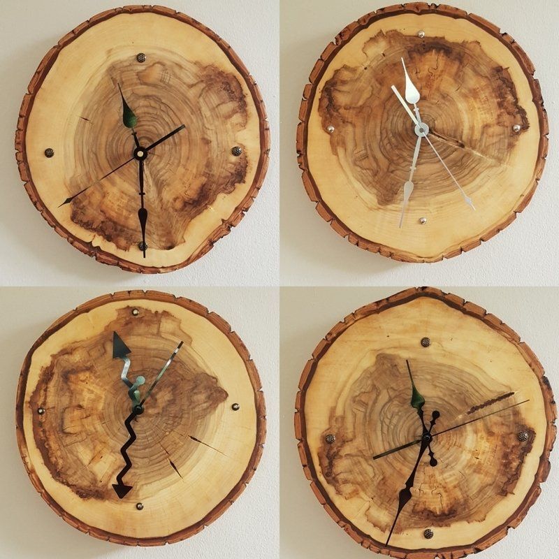 Wanduhr aus Holz Pappel geölt Exklusives Lieblingsstück Unikat Handarbeit