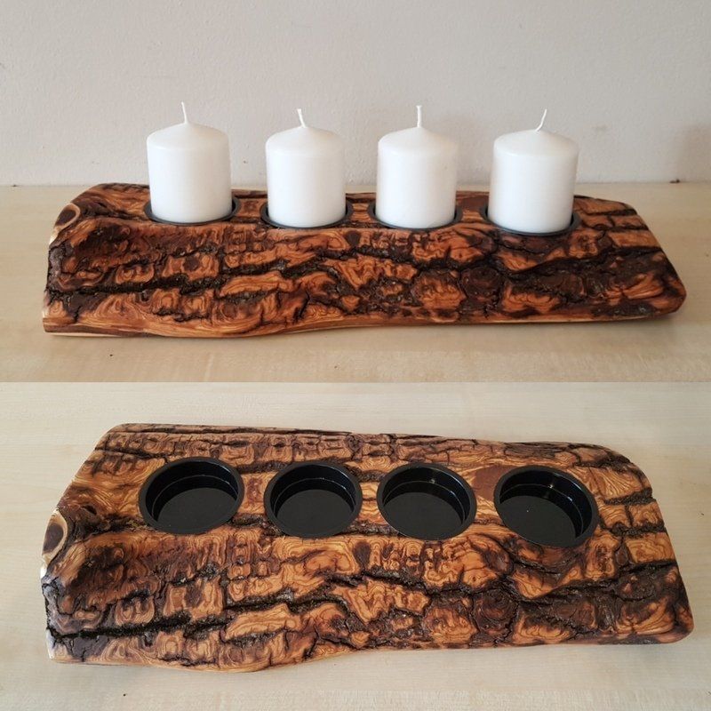 Kerzenständer aus Pappel Weihnachten Advent Exklusives Lieblingsstück Unikat Handarbeit