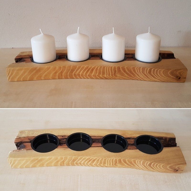 Kerzenständer aus Holz Robinie geölt Exklusives Lieblingsstück Unikat Handarbeit