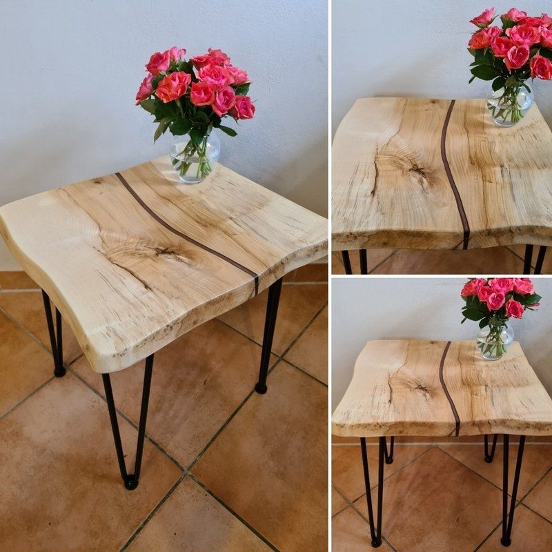 Beistelltisch aus Ahorn mit Epoxy geölt Haipinlegs Exklusives Lieblingsstück Unikat Handarbeit