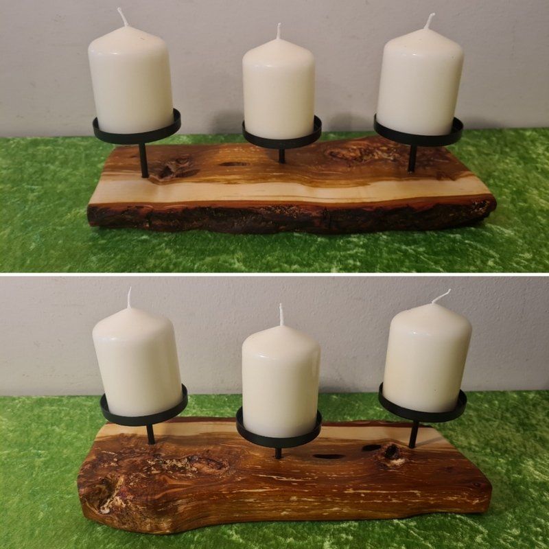 Kerzenständer Weide geölt Exklusives Lieblingsstück Unikat Handarbeit
