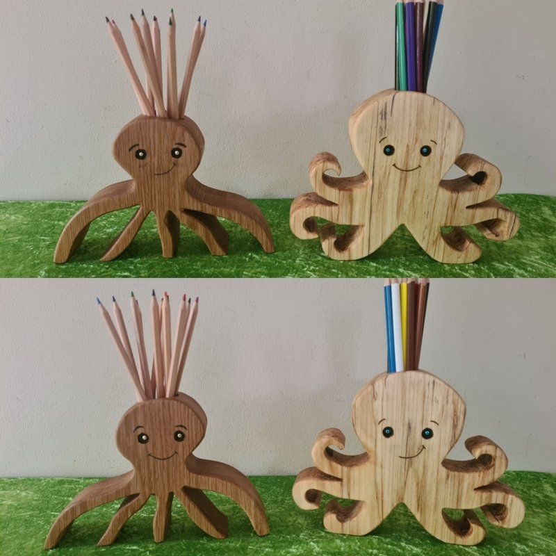Stiftehalter Ahorn Oktopus Krake geölt Holz Natur Exklusives Lieblingsstück Unikat Handarbeit