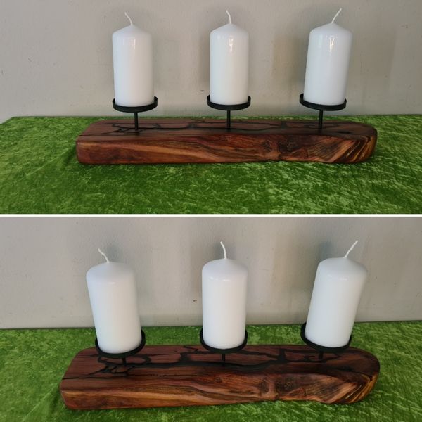 Kerzenständer Pflaume geölt Exklusives Lieblingsstück Unikat Handarbeit