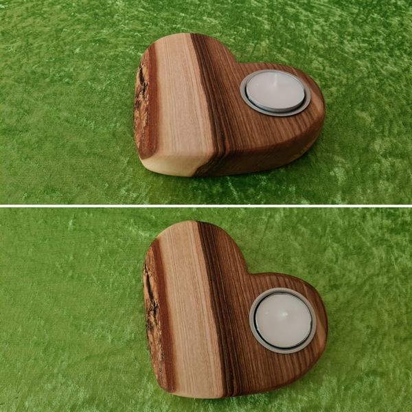 Kerzenständer Teelichthalter Herz aus Holz Esche geölt Exklusives Lieblingsstück Unikat Handarbeit