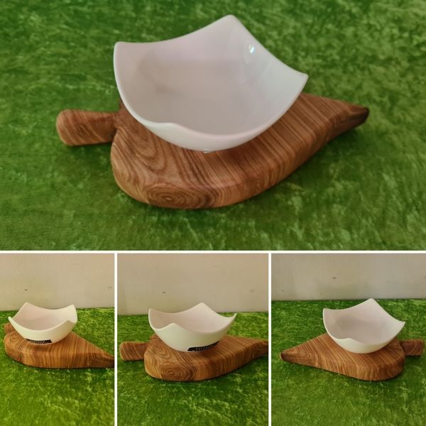 Servierbrett mit Schälchen Blatt aus Esche Unikat Exklusives Lieblingsstück Hochzeitsgeschenk