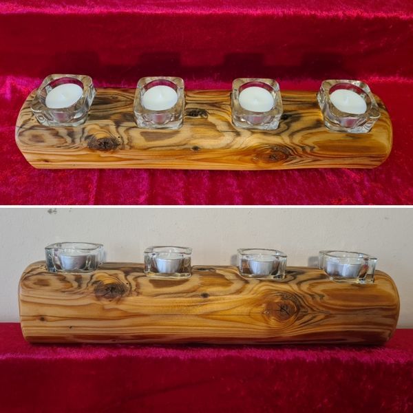 Kerzenständer Teelichthalter aus Holz alte Balken geölt Exklusives Lieblingsstück Unikat Handarbeit