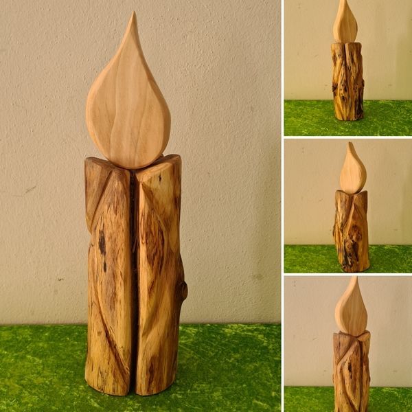 Kerze Holz Unikat in Handarbeit hergestellt Exklusives Lieblingsstück Unikat Handarbeit