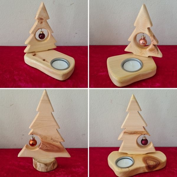 Kerzenständer Teelichthalter Weihnachtsbäumchen Weihnachten Zirbe Advent Exklusives Lieblingsstück Unikat Handarbeit