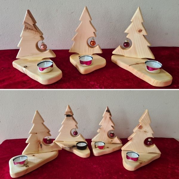 Kerzenständer Teelichthalter Weihnachtsbäumchen Weihnachten Zirbe Advent Exklusives Lieblingsstück Unikat Handarbeit