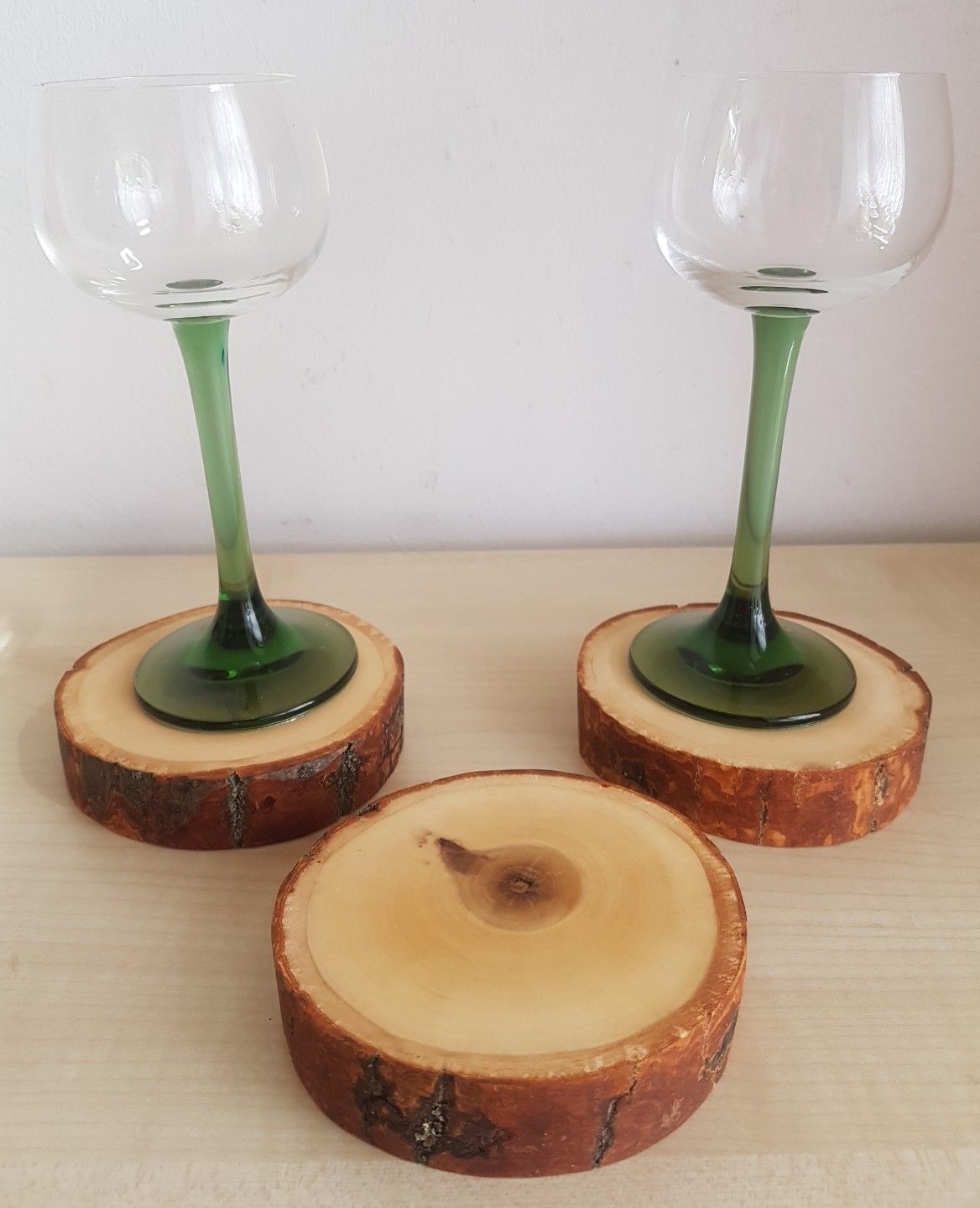 Glasuntersetzer Flaschenuntersetzer aus Pappelholz Gaststättendekoration Exklusives Lieblingsstück Unikat Handarbeit