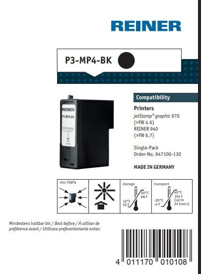 ficha datos seguridad cartucho P3-MP4-BK