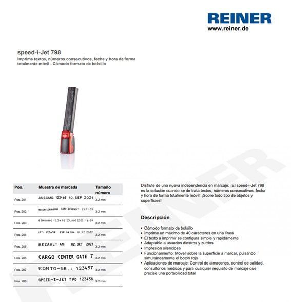 Ficha técnica Speed i-jet 798