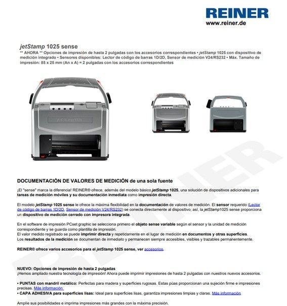 Ficha tecnica jet estamp 1025