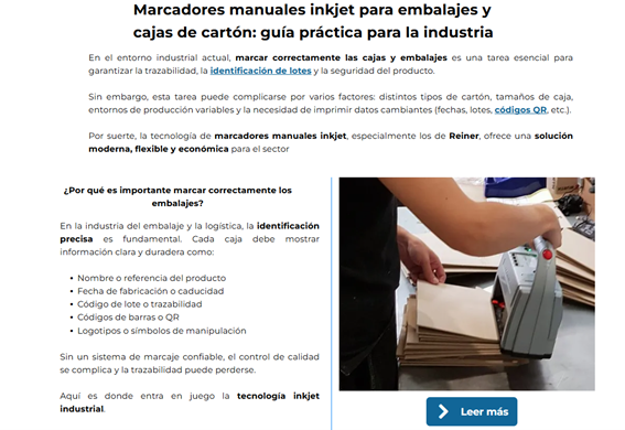 Nuevo artículo en Blog , marcaje industrial