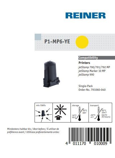 Indicaciones de seguridad cartucho P1-MP6-YE