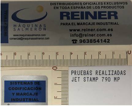 Muestra marcada JetStamp 790