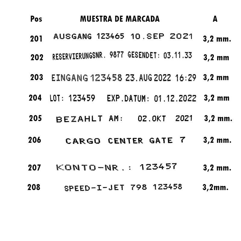Muestras de marcada speed 798
