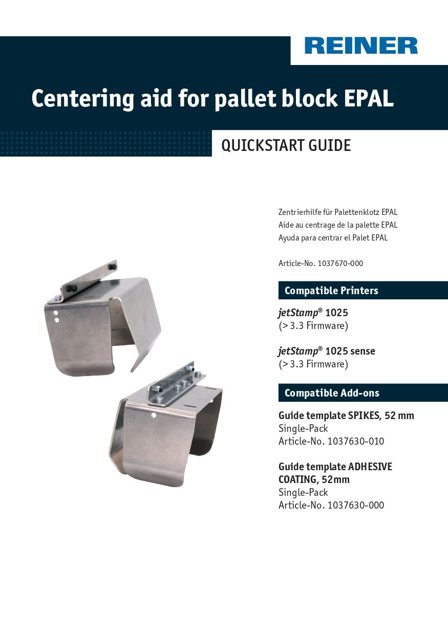 Manual instrucciones guía para centra palet epal Jet Stamp 1025