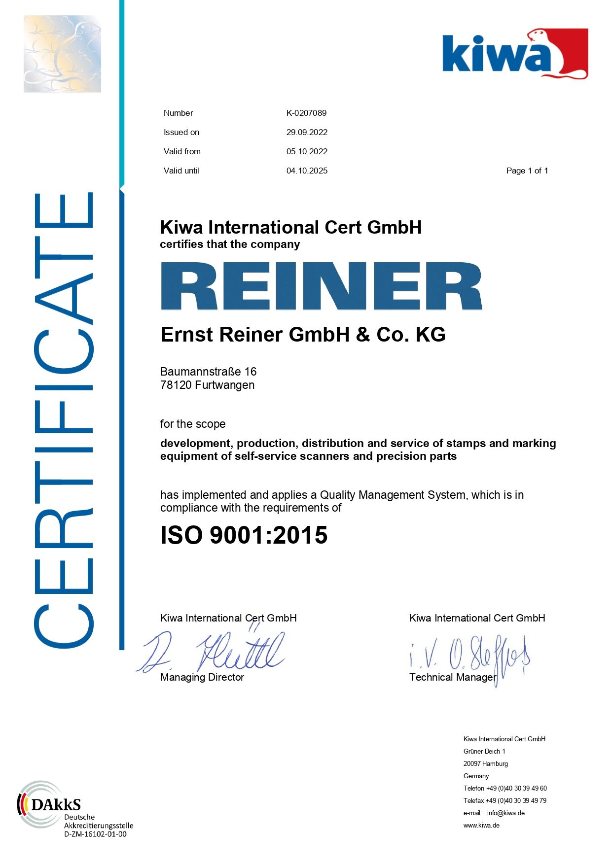 CERTIFICADO ISO 9001 JET STAMP 1025