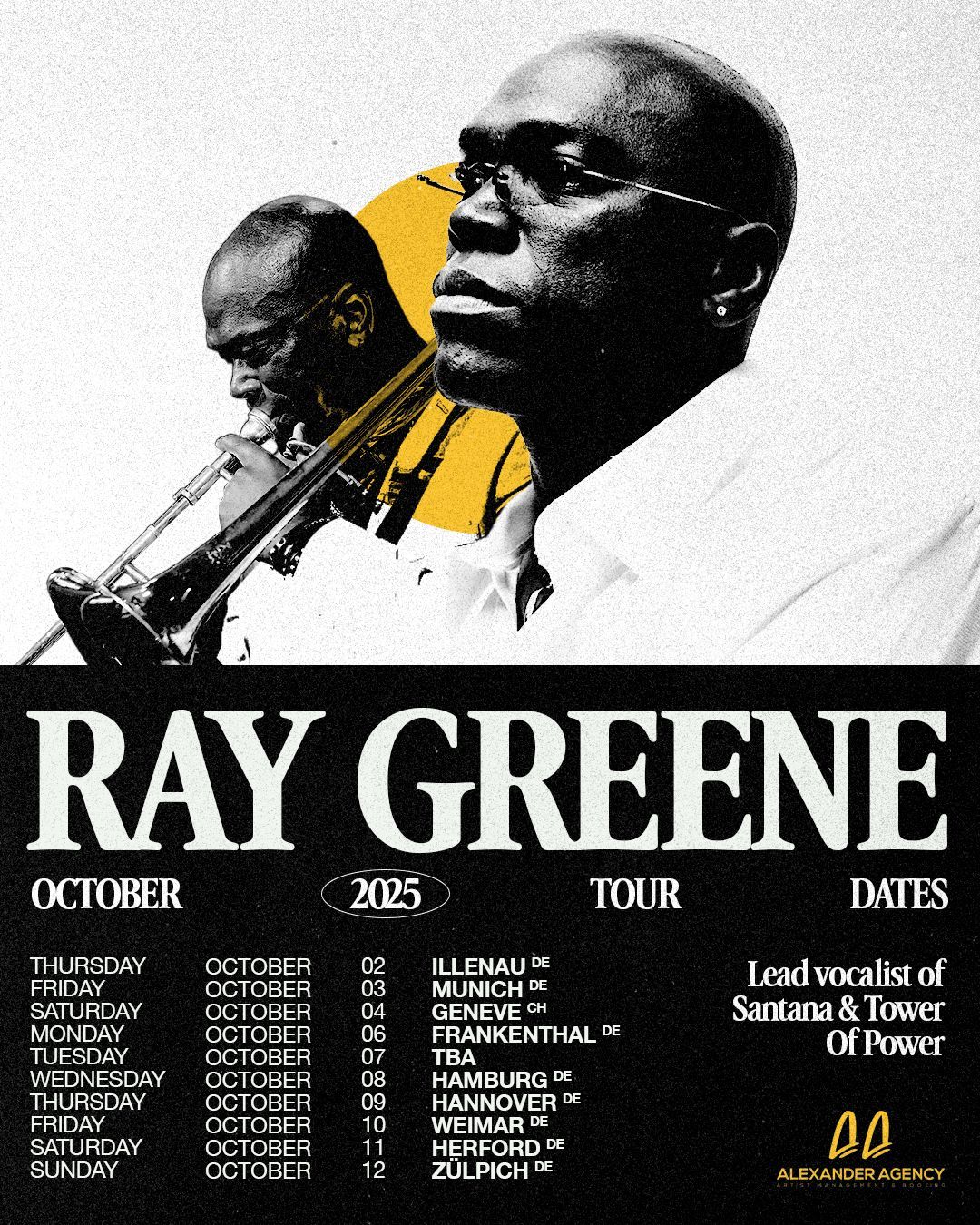 Ray Greene Tour 2025- Alexander Agency