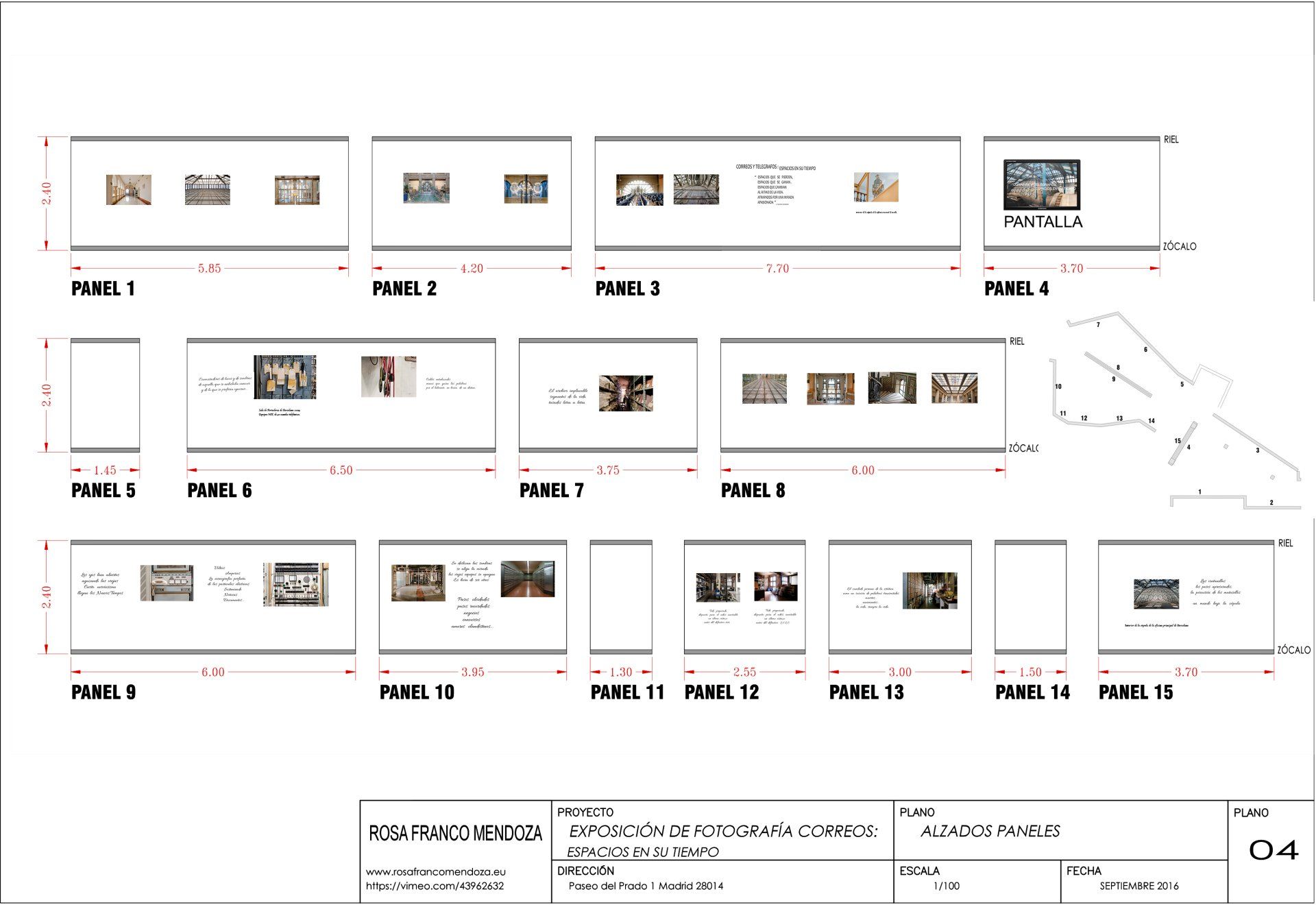 Plano de la sala de exposición Cibeles de Correos Arte