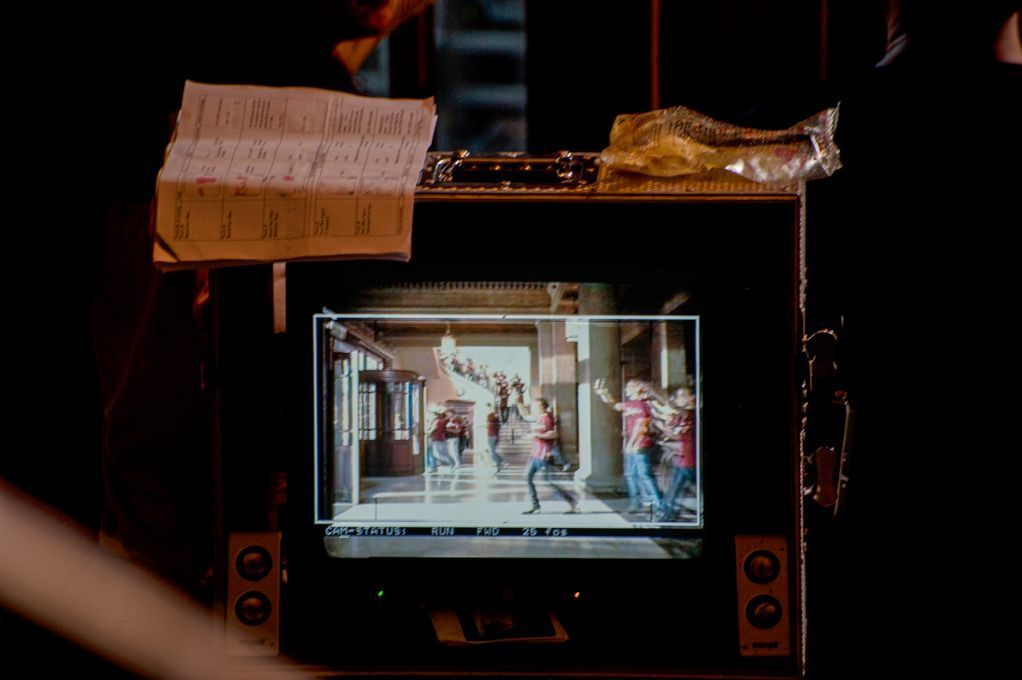 Rodando el anuncio de bebidas refrescantes