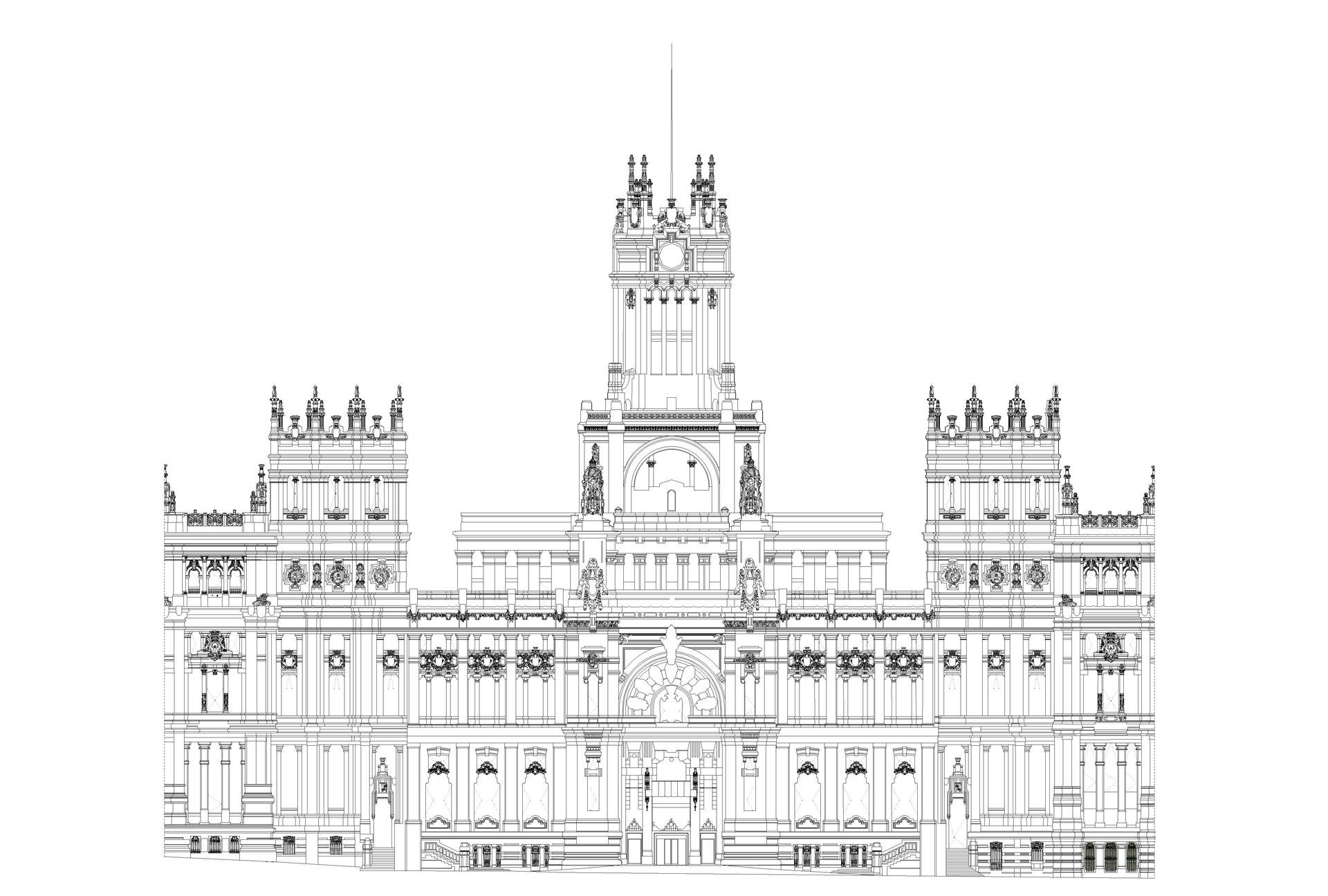 Fachada del Palacio Correos y Telégrafos Madrid