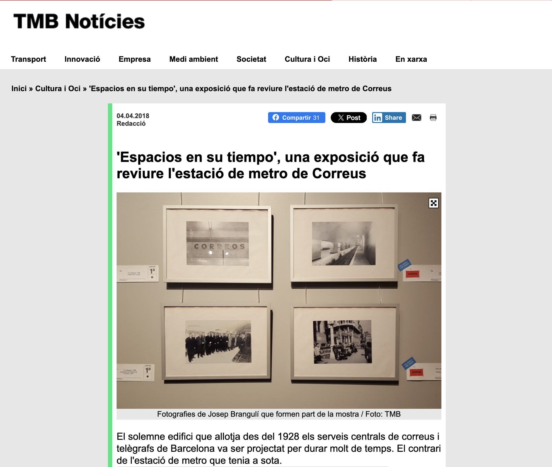 Presidente Javier Cuesta en la inauguración Espacios en su Tiempo