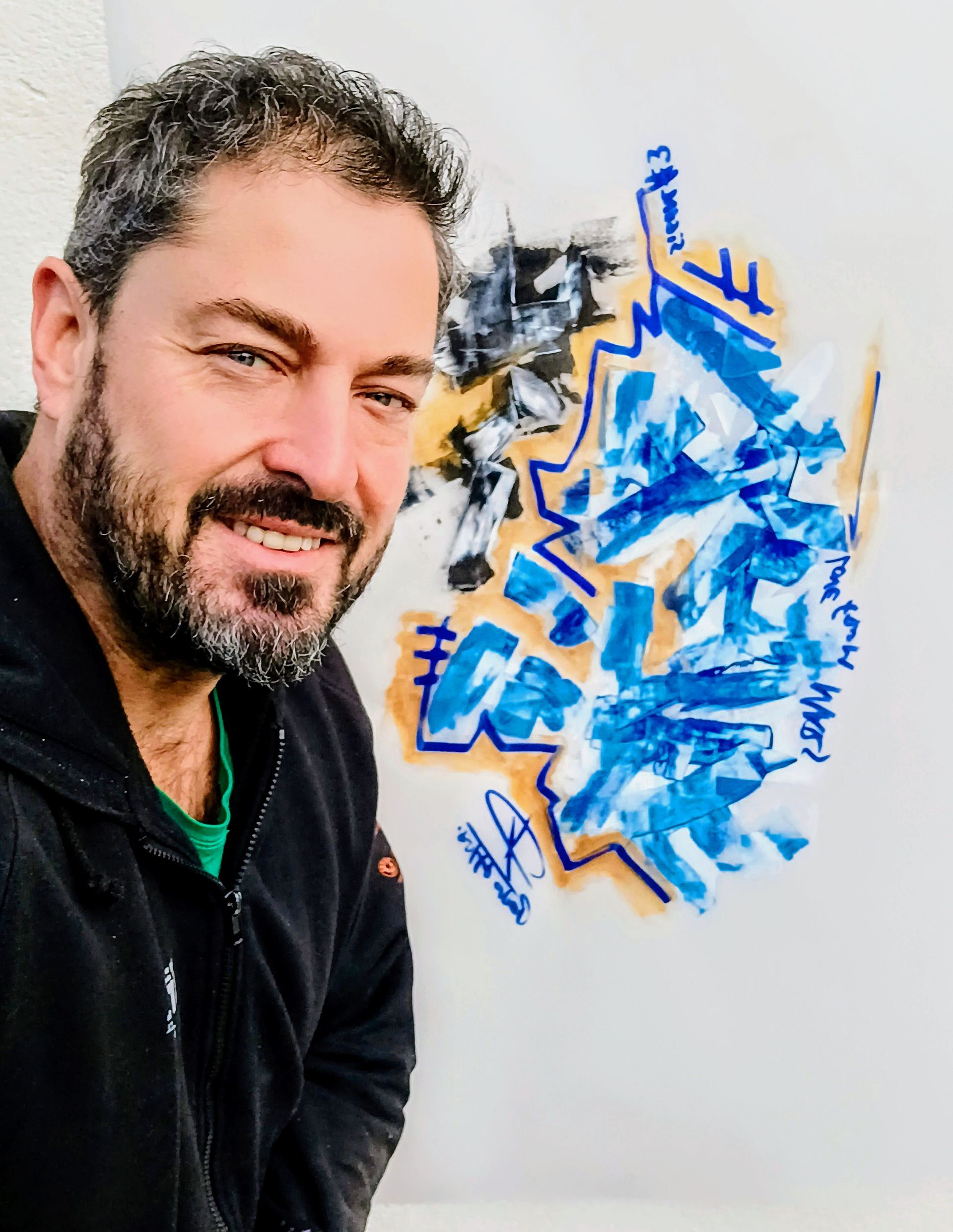 Boceto para pintura gran formato de oleo y acrílico sobre papel aceite de Pedro alonso.