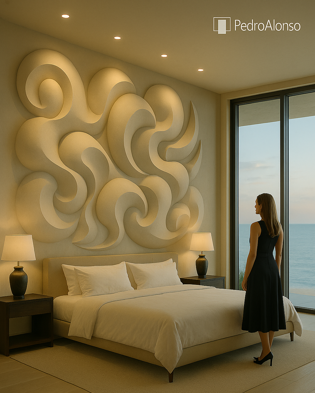 Mural para habitación en apartamento de lujo en USA por Pedro Alonso Artist.