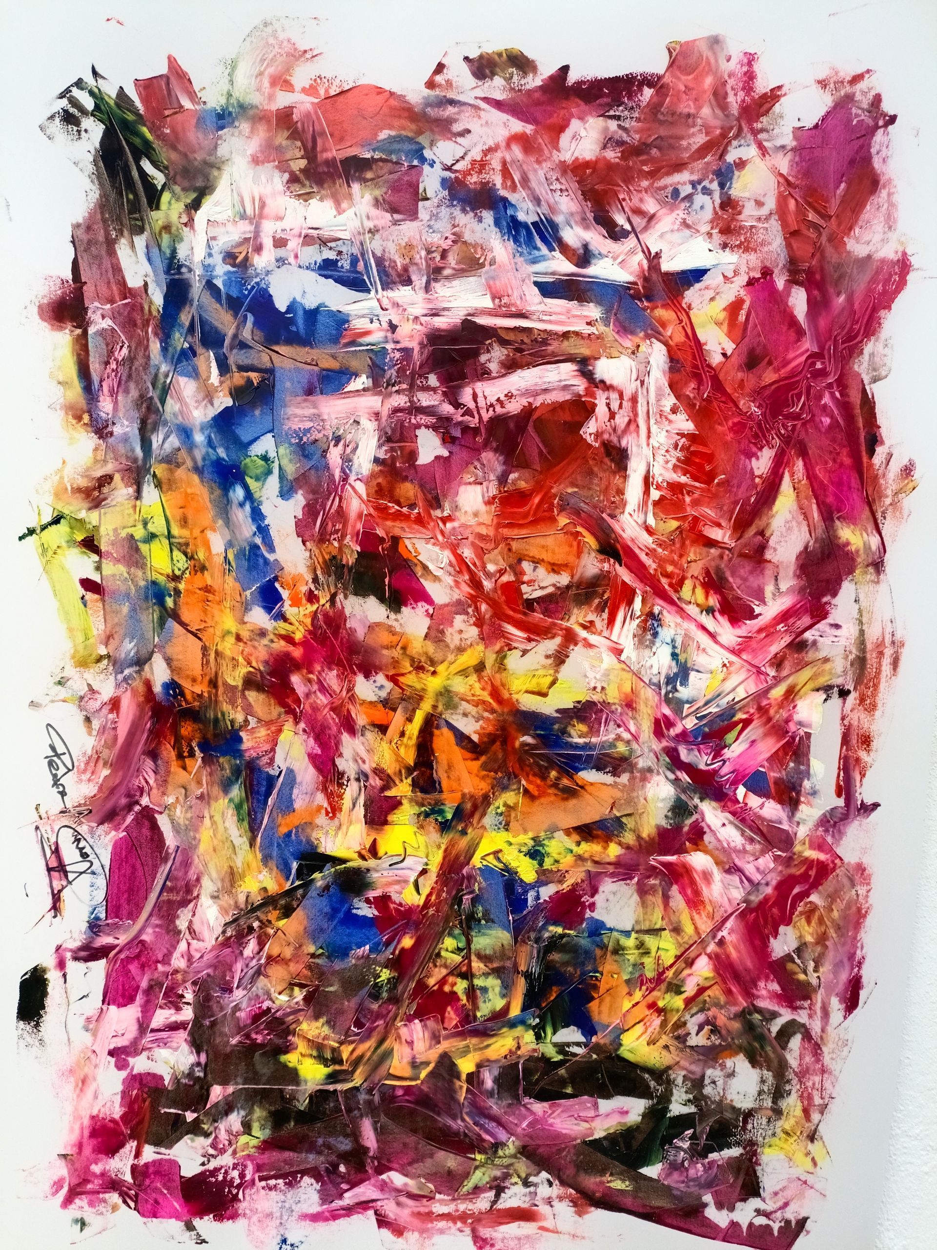 Pintura abstracta en Oleo para coleccionista en Alemania de Pedro Alonso.