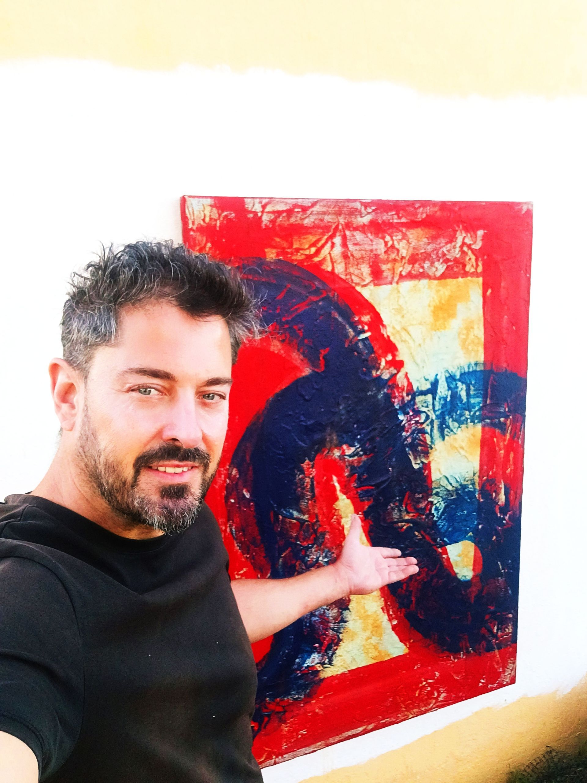 Pintura Acrílico sobre lienzo de colores rojos de Pedro Alonso.